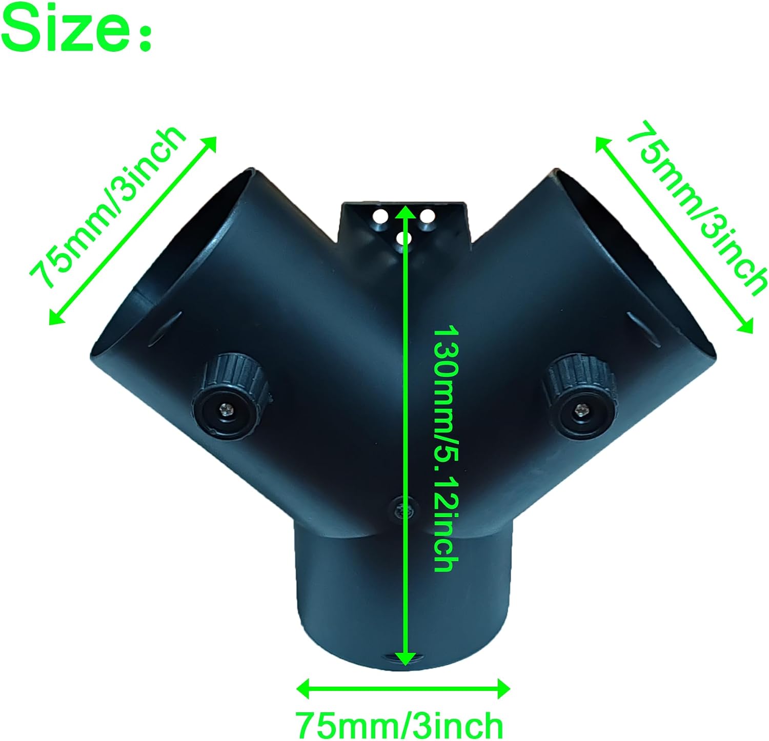 CYDZSW Diesel Heater Duct Connector Accessories,Diesel Air Heater Hose Pipe Ducting Connector Parts for Chinese Webasto Eberspacher Propex 2KW 5KW 8KW Heaters(Y Shape Connector 75mm/3inch)