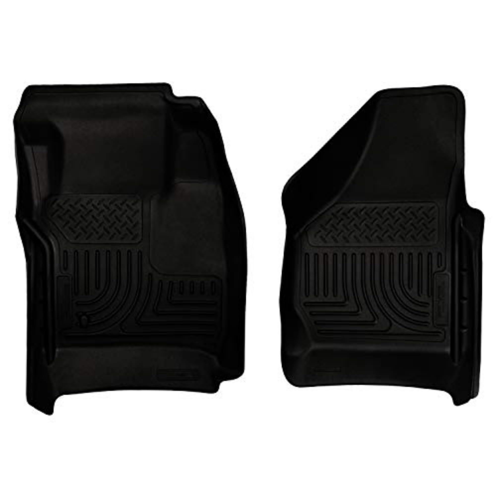 Husky Liners Weatherbeater Floor Mats | Fits 2008 - 2010 Ford F-250/F-350 Crew Cab, SuperCab & Standard Cab | Front Row, 2-pc Black - 18381