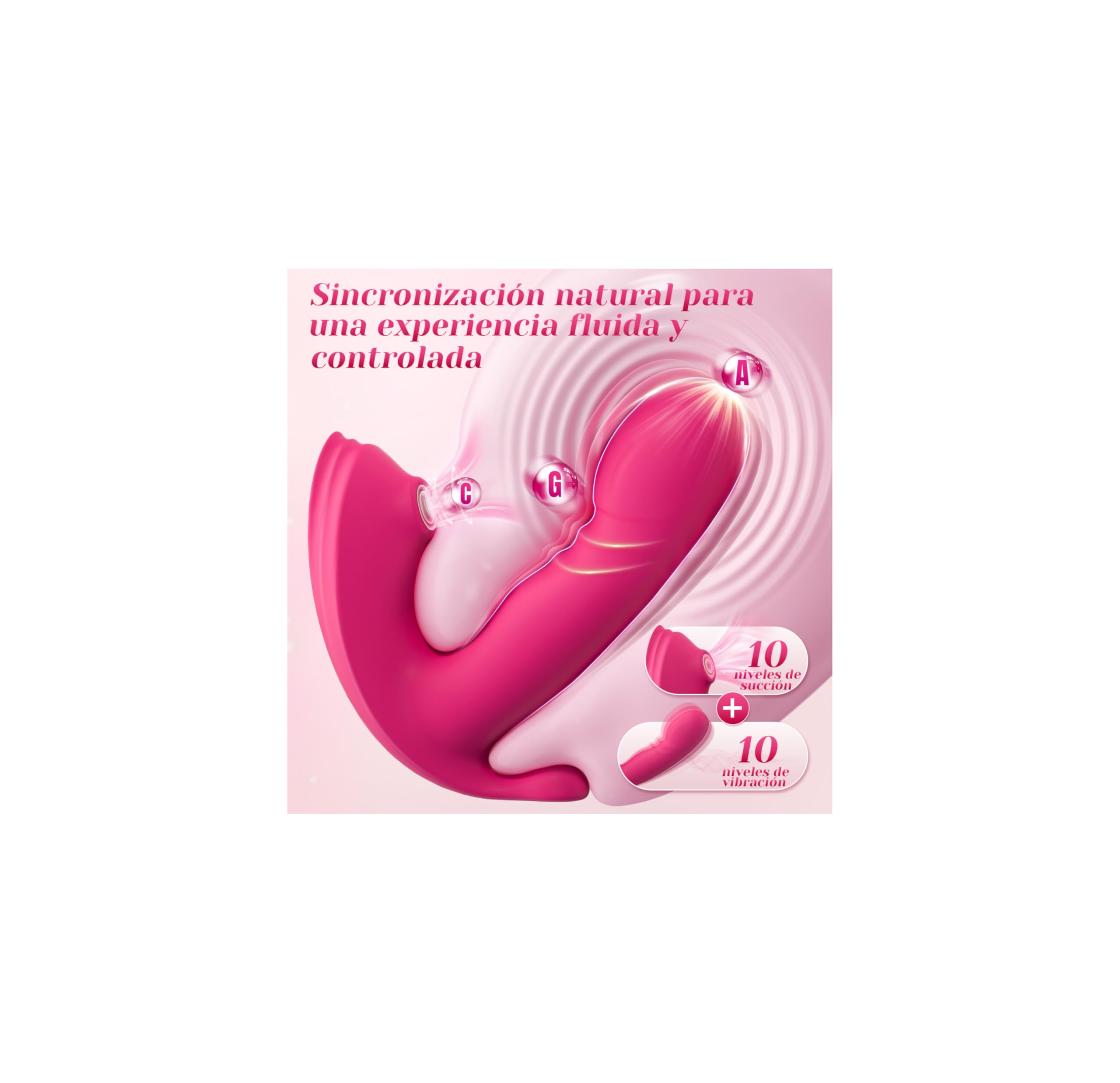 Vibradorador Mujer con Succionador de Clítoris Femenino, Estimulador Externo e Interno con Mando a Distancia, 10 Modos de Succión y 10 Vibraciones, Silicona Suave, IPX5 Resistente al Agua, Recargable