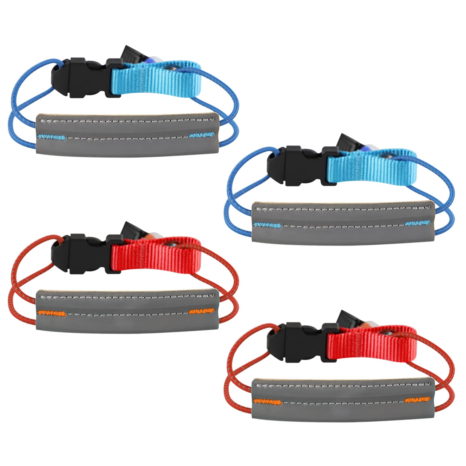 RoxNvm Cycling Trouser Clips, 4 PCS Bicycle Clips for Women High Elastic, High Vis Adjustable bike Cycle Clips Trouser with Hook, Reflective Strips for Women Men Walking Night Cycling Hiking Sports