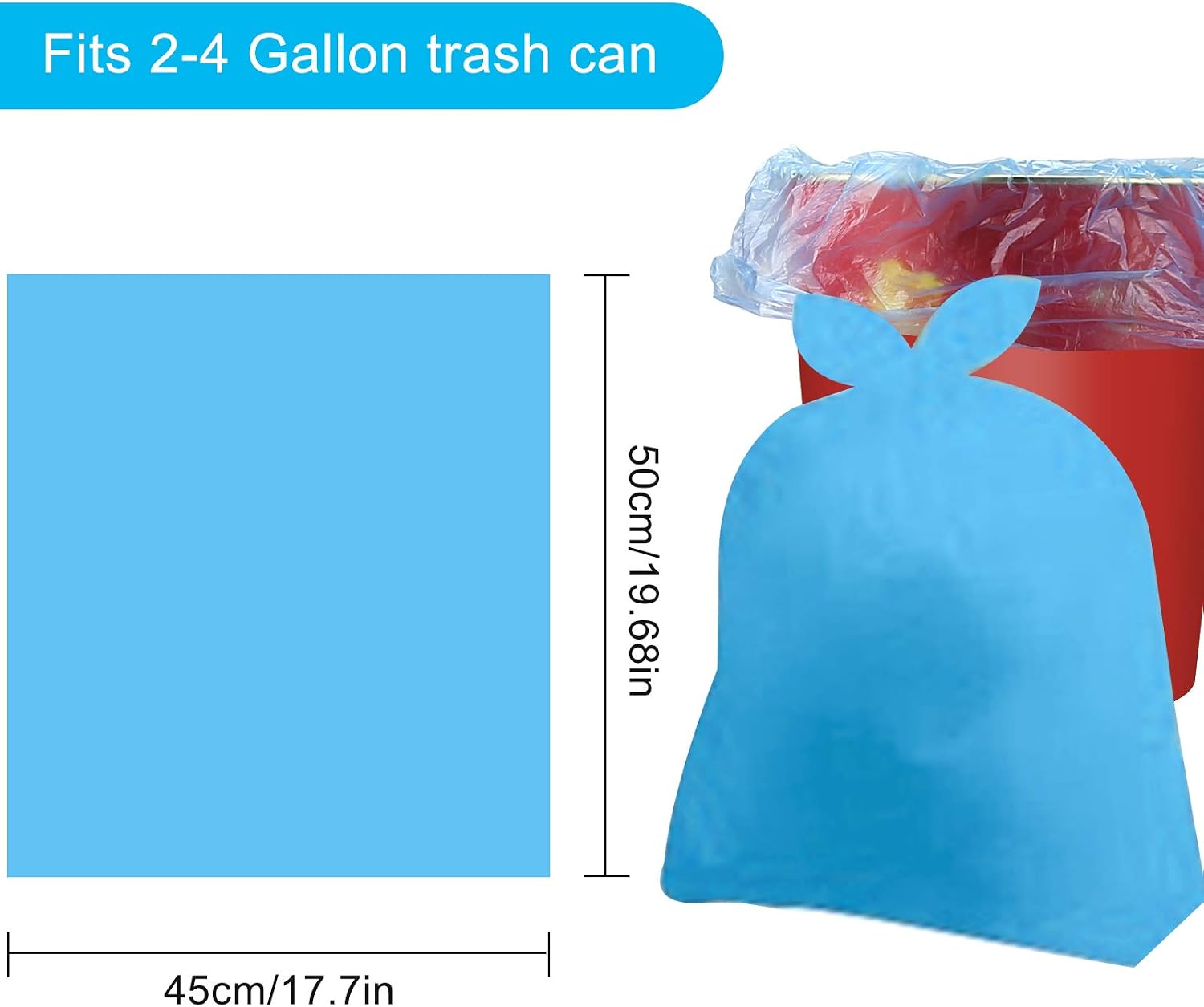 Small Trash bags 4 Gallon,Bathroom Trash Bags, Small Garbage Bags for Bathroom Office Small Trash Can, 5 Rolls(100 Counts) Purple
