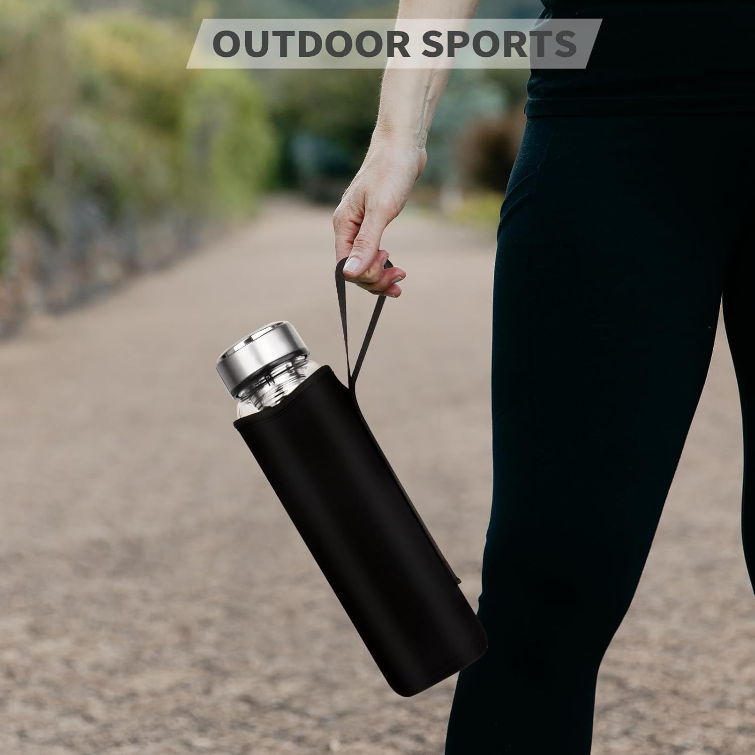 32 oz Glass Water Bottle with Tea Infuser reusable Tea Tumbler with Strainer portable Travel Mug with Sleeve for Loose Leaf Tea, Cold Brew Coffee, Infused Fruit Water (Green) - Image 4