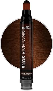 Herbishh Hair Root Touch-up Pen, Instant Gray Coverage & Hair Loss Cover up, Concealer for Thin Hairlines, Water Resistant & Semi Permanent Smudge Proof Hair Color, Washable, Dark Brown 0.68 fl. Oz