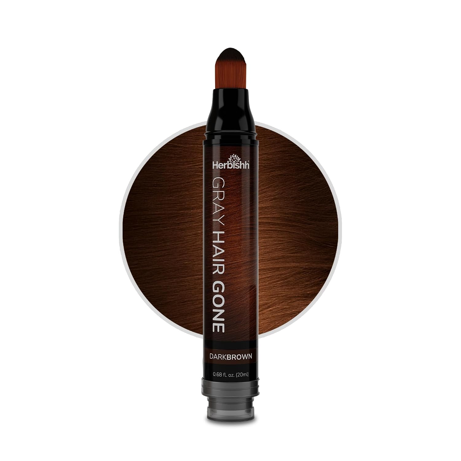 Herbishh Hair Root Touch-up Pen, Instant Gray Coverage & Hair Loss Cover up, Concealer for Thin Hairlines, Water Resistant & Semi Permanent Smudge Proof Hair Color, Washable, Dark Brown 0.68 fl. Oz