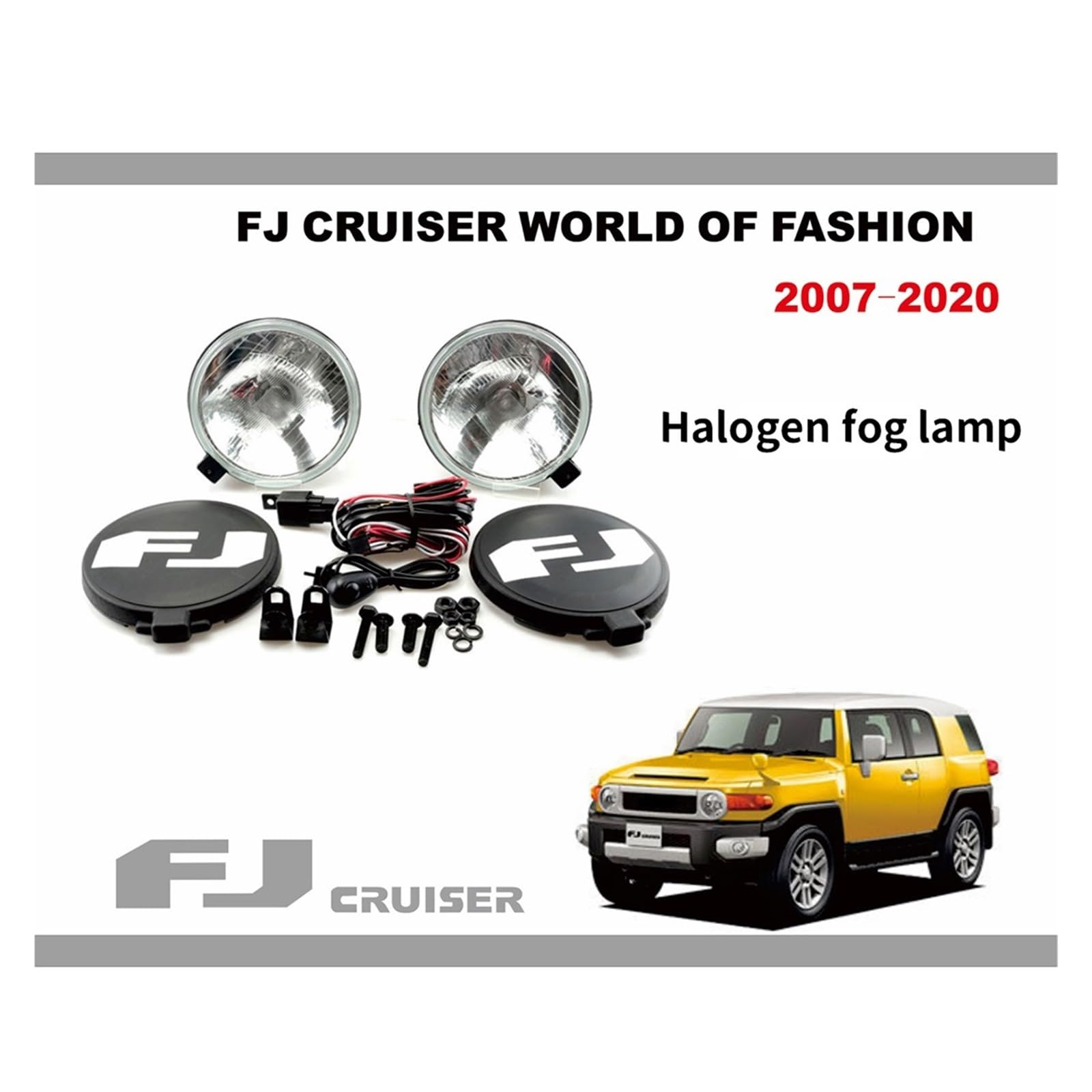 Halogen Fog Lights Compatible for Toyota FJ Cruiser Front Bumper