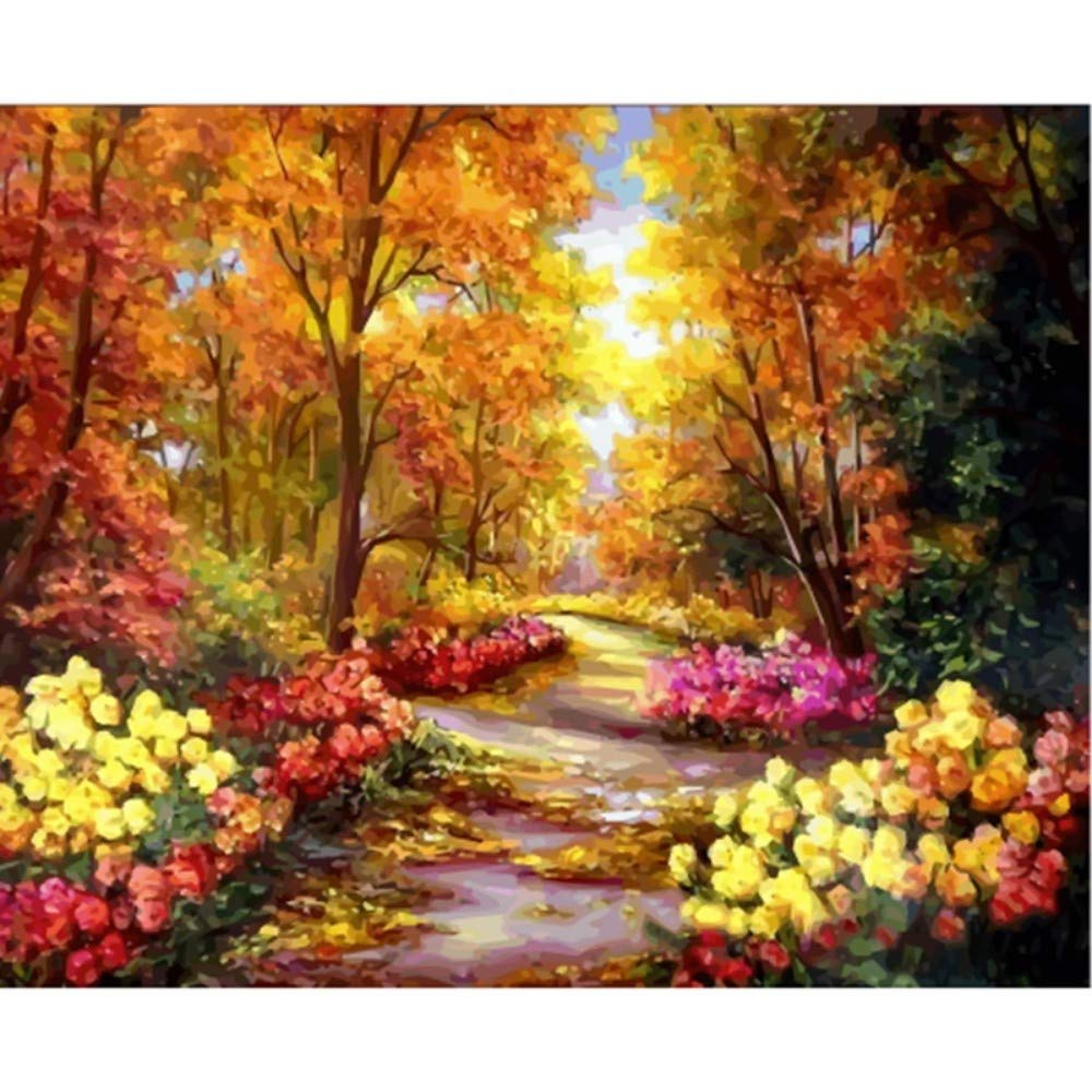 Peinture par numéro automne pour salon chaleureux de 40x50 cm