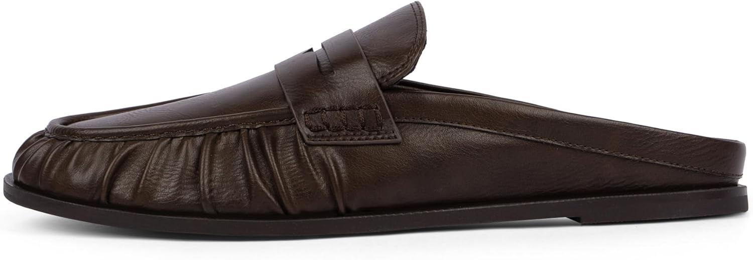 Mules for Women Penny Loafers Comfortable Dressy Slip on Backless Flats Slides Slippers Walking Casual Office Shoes