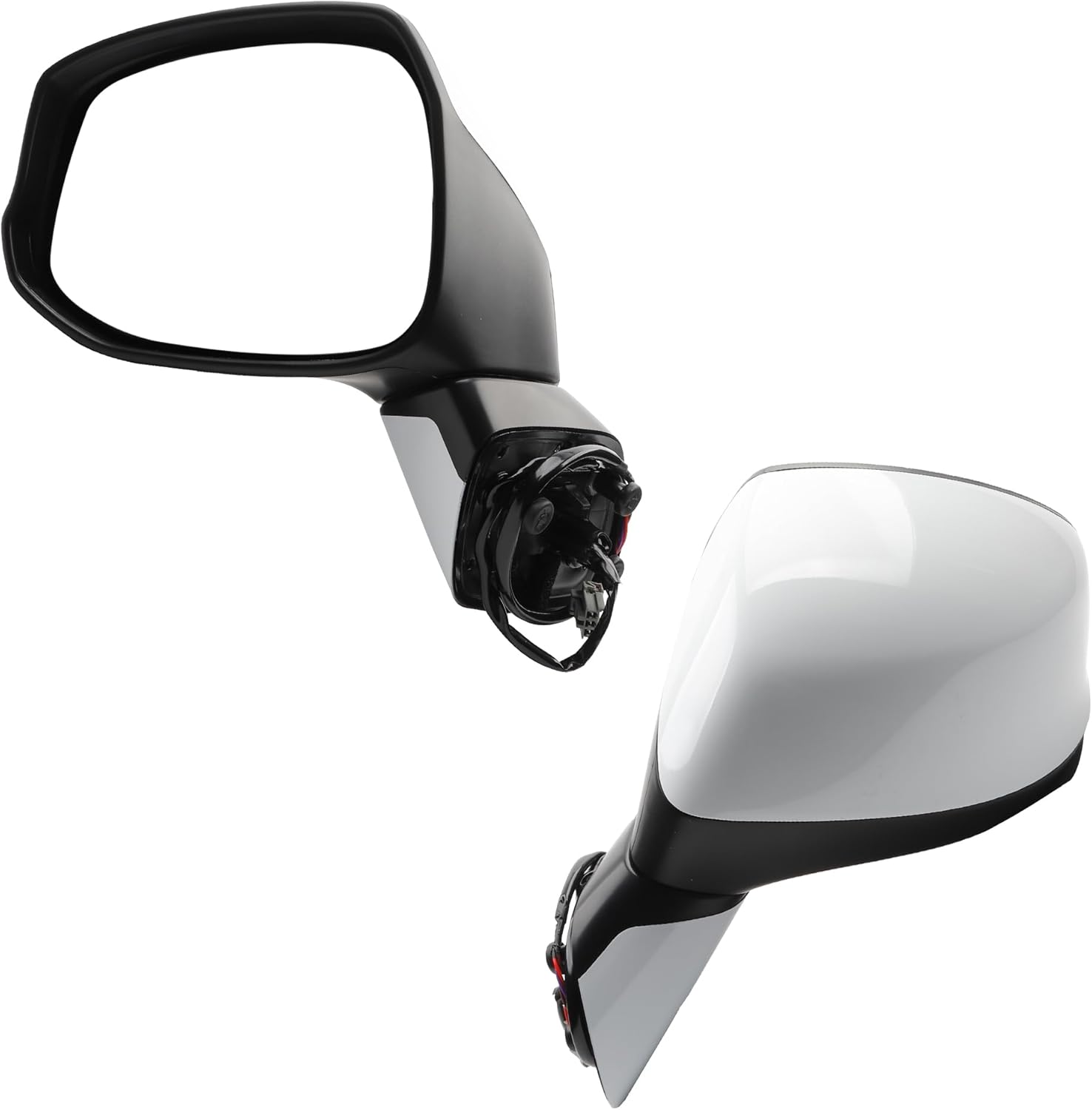 Dasbecan Left Driver Side White Door Mirror Compatible with 2012 2013 2014 2015 Honda Civic Power Glass Manual Folding Replace# HO1320261, 76252TR0A01-PFM,76258TR6C01-PFM,76251TR0A01ZD, HO1320283