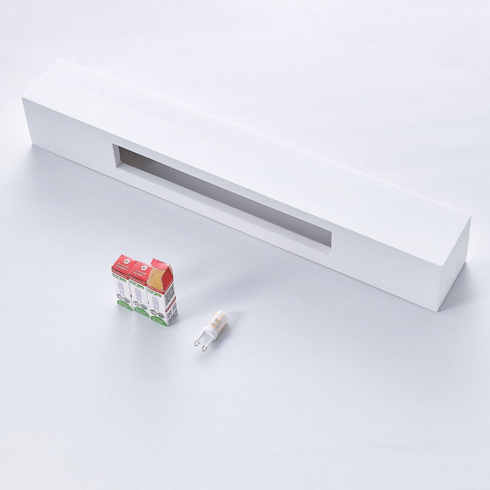 Lindby Applique da Parete in Gesso Verniciabile 51 cm, Luce Verso l'Alto Wallwasher 3x G9 Lampada Interna Personalizzabile per Soggiorno Camera Letto Corridoio Stile Moderno Minimal