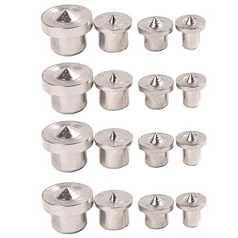 16 Pcs Wood Dowel Tenon Centers Dowel Pin Center Point Woodworking Alignment Tool 6/8/10/12mm, Set of 4
