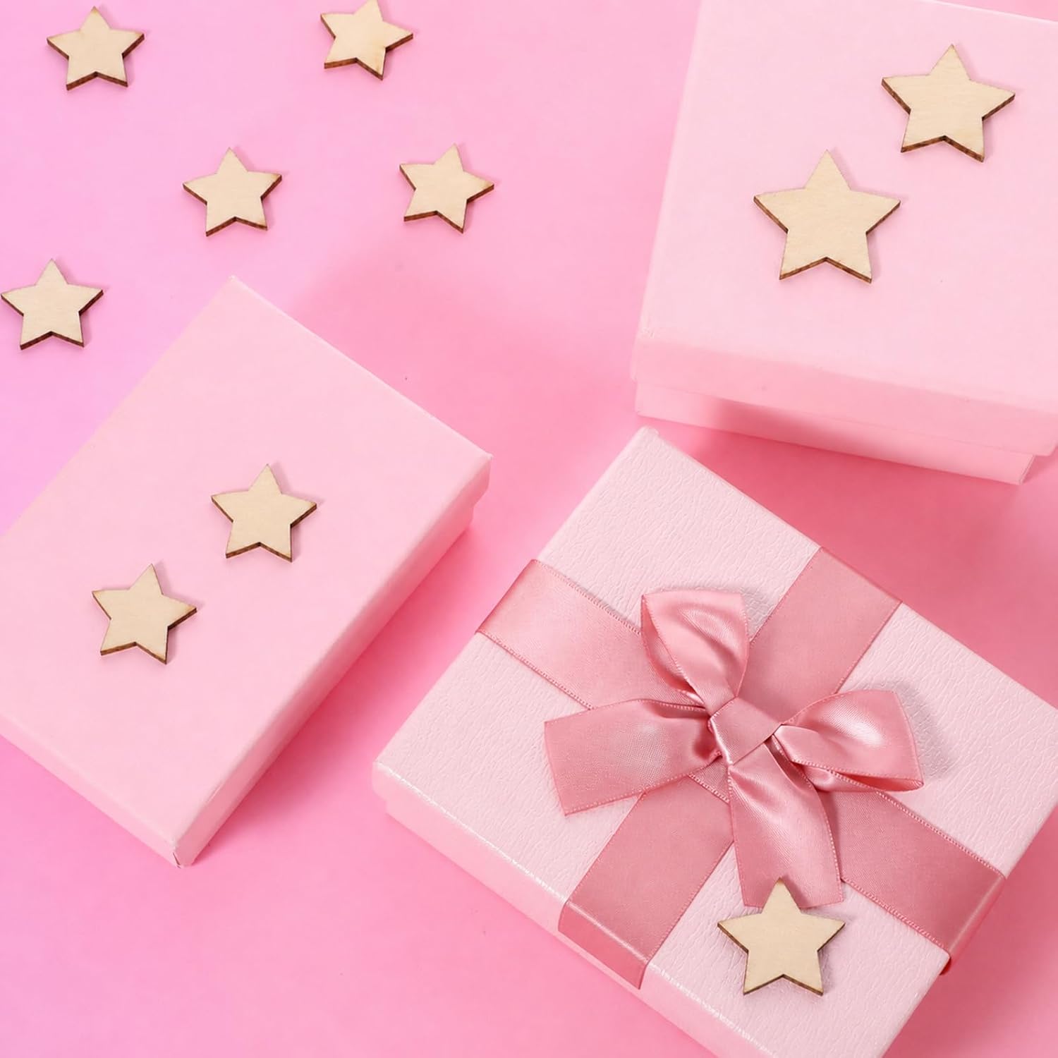 100 PCS 1 Inch Wood Stars Cutouts, Unfinished Wooden Stars Ornaments