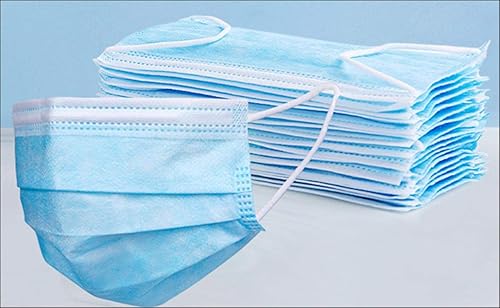 Miniatura 3 de 50 máscaras faciales desechables de procedimiento, boca y nariz, protección de seguridad, barrera de filtro de 3 capas Fabricado y vendido