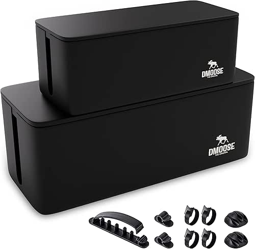 DMoose Cable Management Box - 2 Pack Medium & Large
