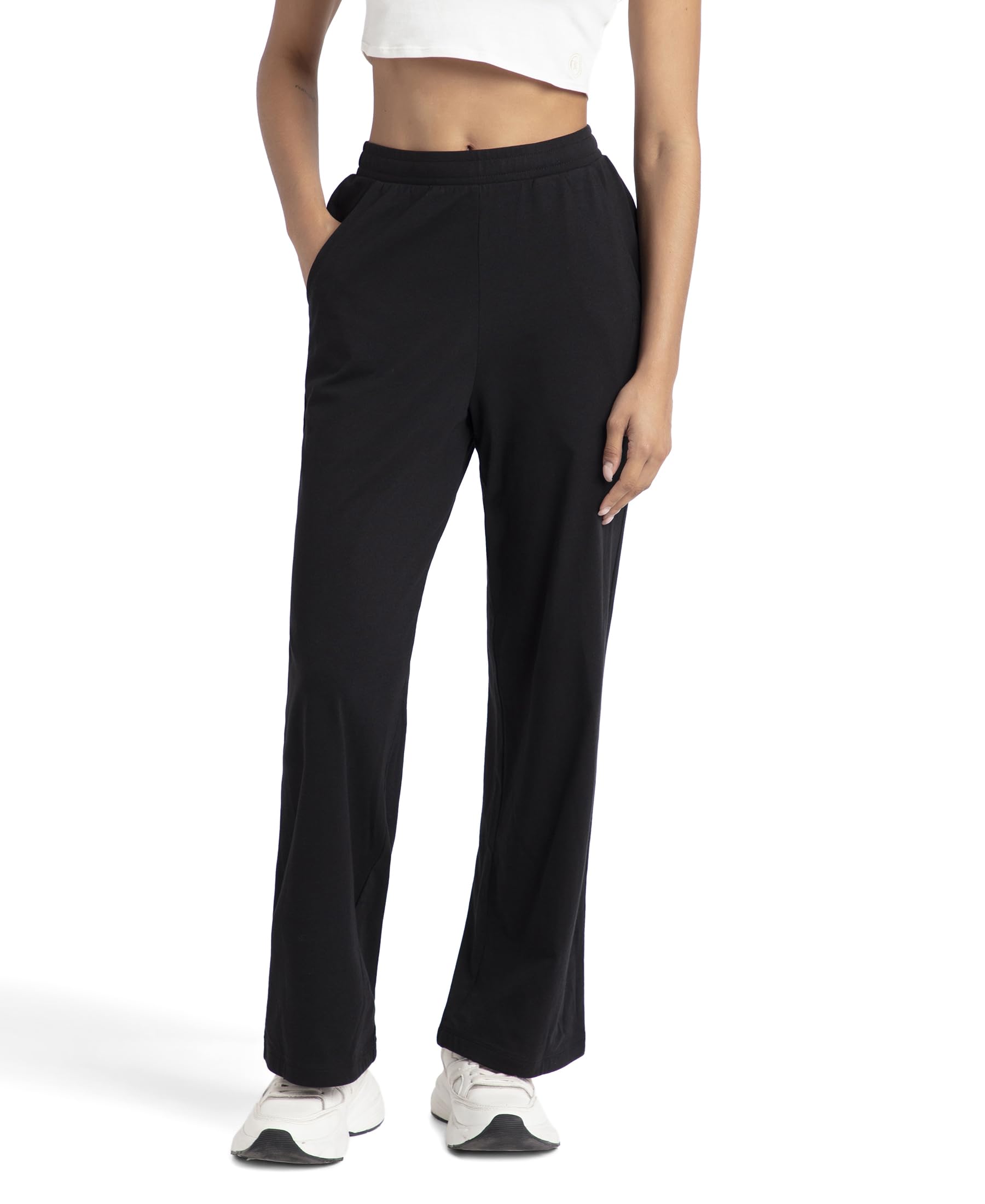 jockey A158 Women's Super Combed Cotton Rich Straight Fit Mid Rise Wide Leg Pants-picture-18