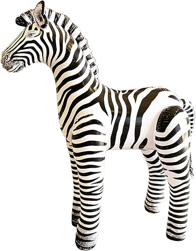 Miniatura 4 de Jet Creations Juguete inflable de cebra de 60 pulgadas de alto, para decoración de diversión infinita, globos de fiesta para niños y adultos,