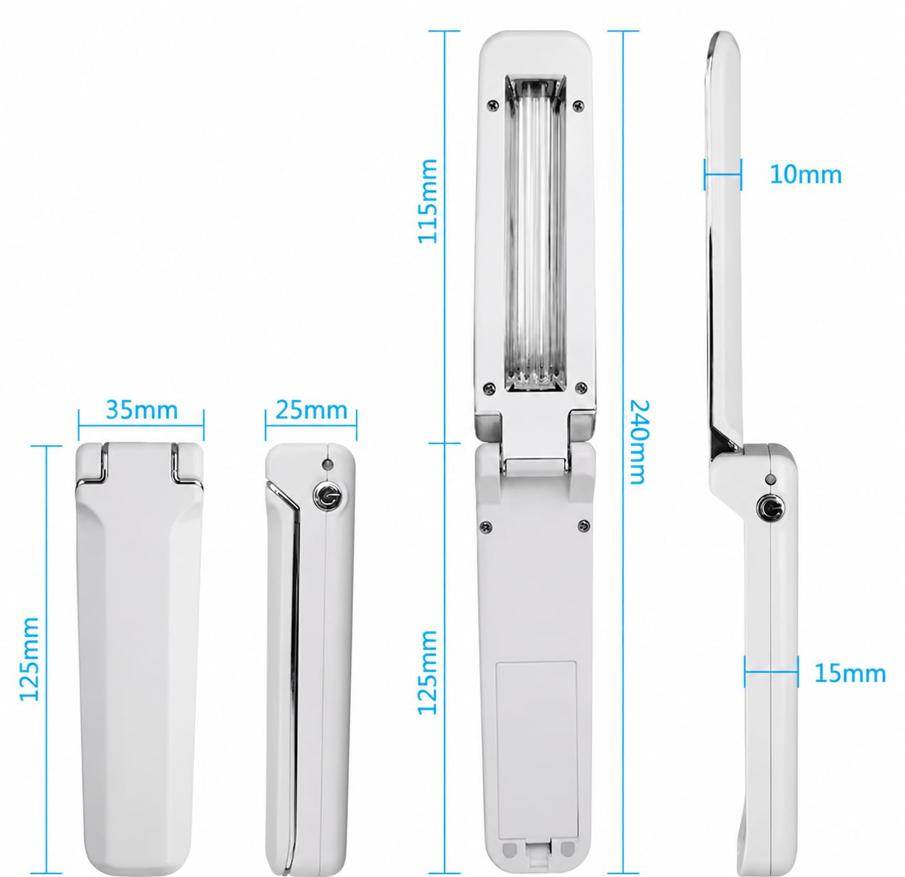 OKLI Bacchetta disinfettante UV, disinfettante portatile UVC per viaggi, casa e ufficio, luce UV portatile con ricarica USB, mini bacchetta igienica pieghevole per telefoni, tastiere, giocattoli e