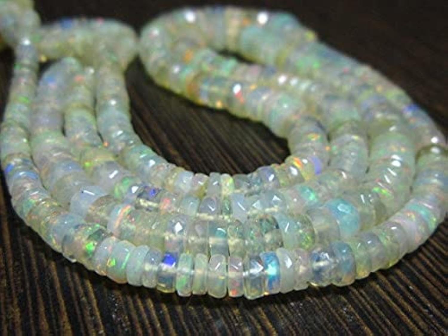 Opale éthiopienne Welo perles rondelles micro cut 3.5-6mm fil de pierres naturelles pour collier