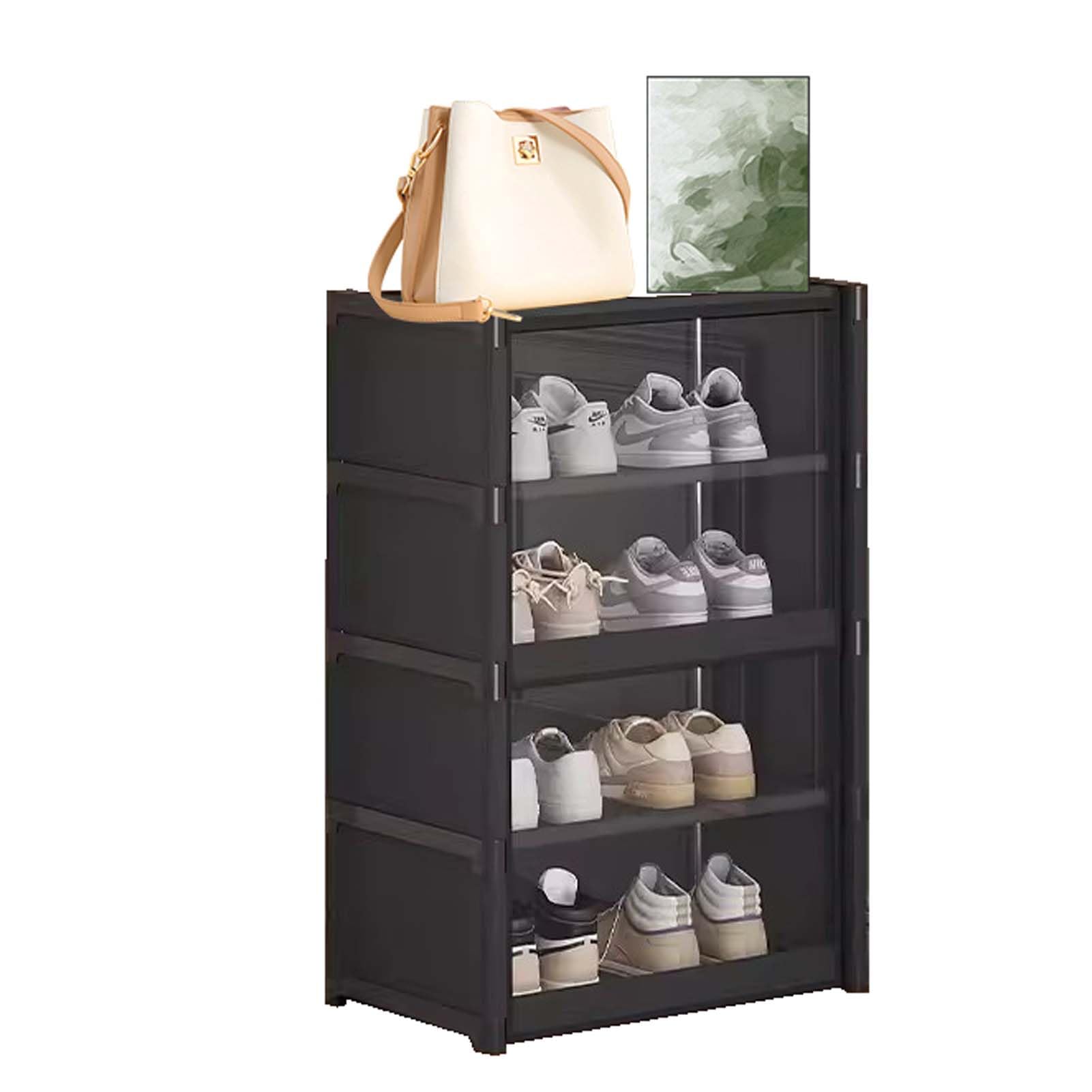 HUHJYUGE Schuhregal Outdoor Wetterfest, Schuhregal Platzsparend Schmal, Schuhschrank Klein Hoch, Schuhaufbewahrung Box, Schuhkommode Flur Modern, für