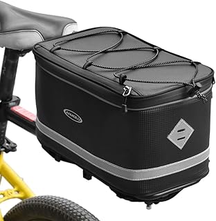 Lixada Borsa Posteriore Bici, 7L-10L Borsa Bici Posteriore Cremagliera Borse a Tracolla per Posteriore per Biciclette Riflettenti per MTB Bici da Strada