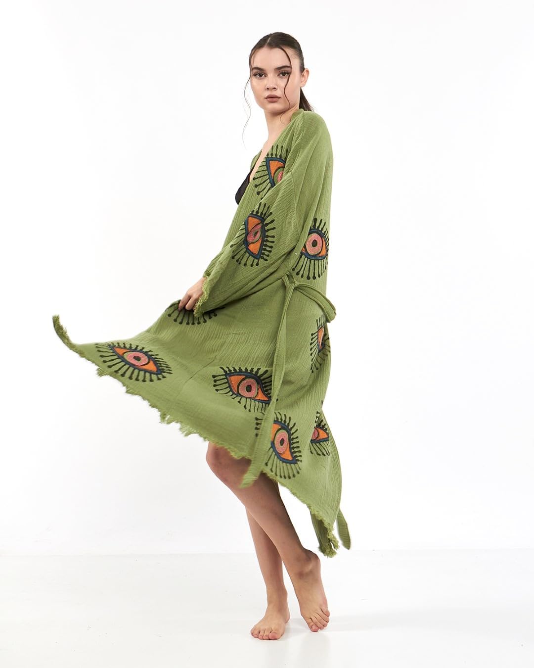 Evil Eye Kimono Robe - Beach Kimono Coverups for Woman