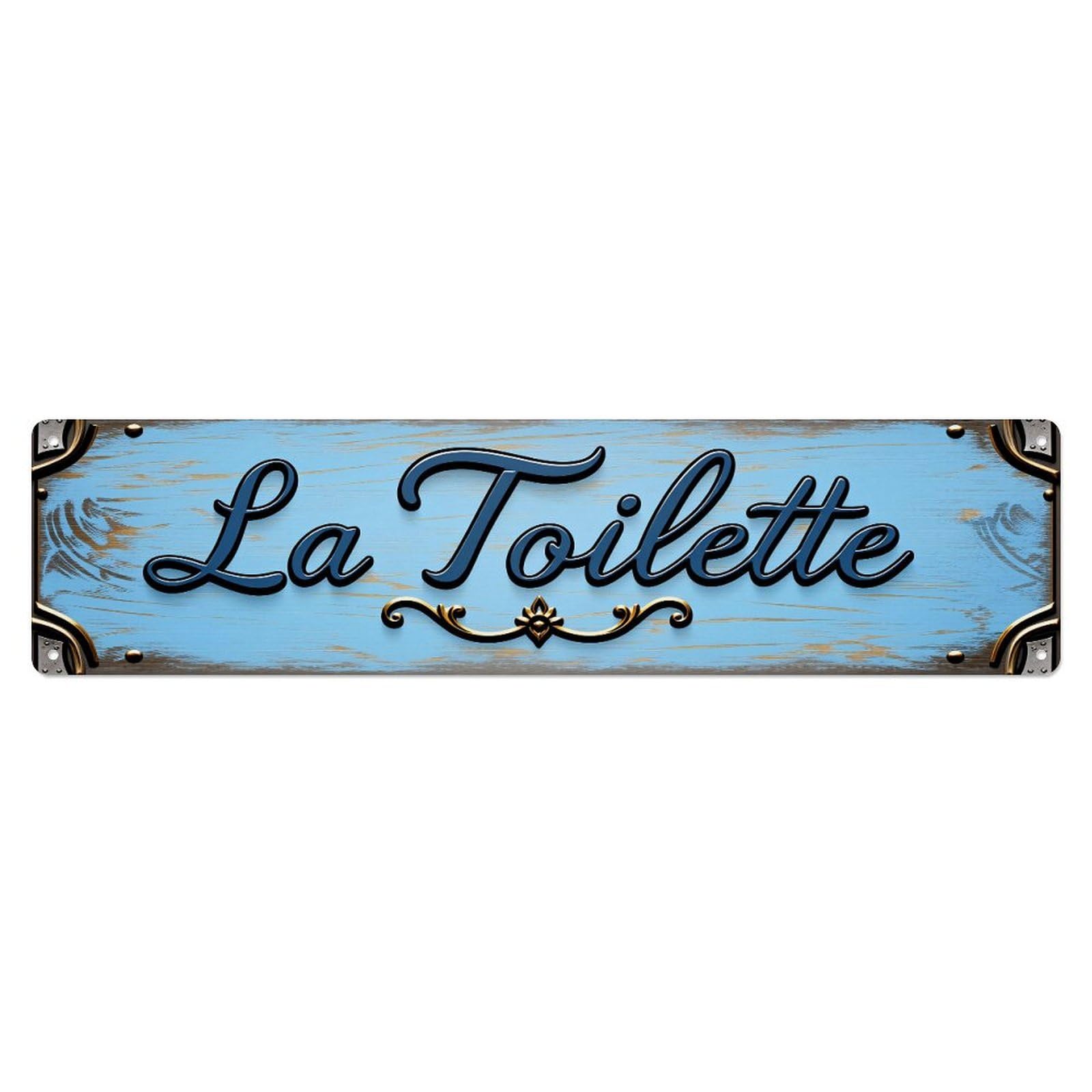 Gentinap Vintage The Toilette Sign Pattern Tin Sign Metal Sign Home Bar Garden Wall Decor Metal Poster 4X16 Inch