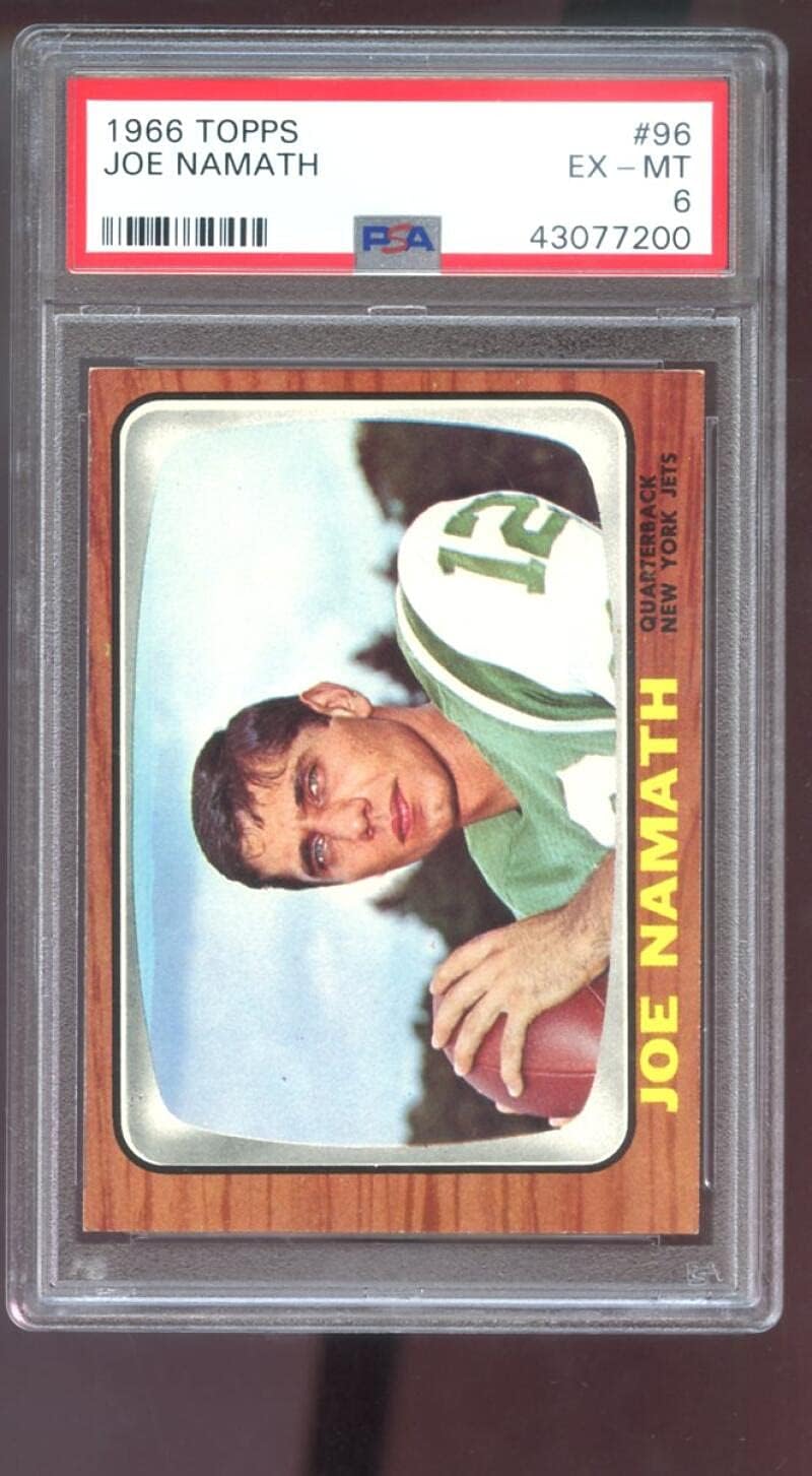1966 Topps #96 Joe Namath PSA 6 Graded Football Card EX-MT New York Jets
