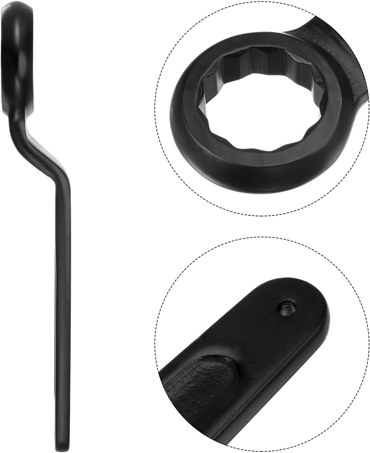 uxcell 50mm Offset Box End Ring Type Impact Wrench, High Tensile Steel Single Head Wrench Hand Tool