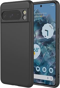 Case for Google 8 Pro,Liquid Silicone Case,Anti-Scratch Soft Microfiber Lining,Full Body Protective Phone Cover for Google Pixel 8 Pro,Black