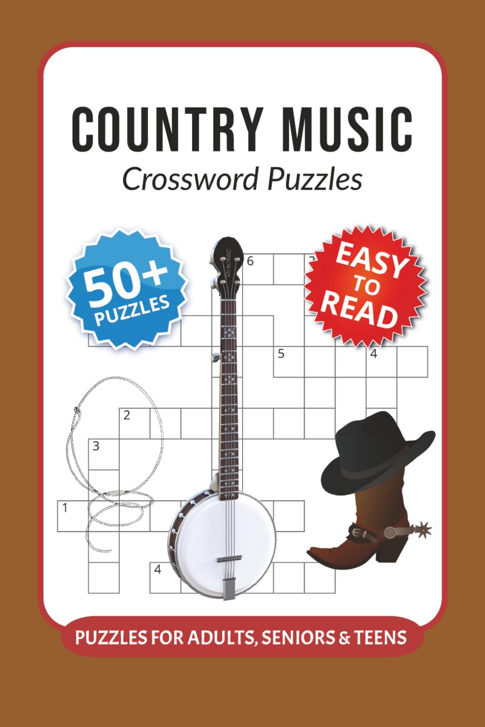 Country Music Crossword Puzzles: Crossword Puzzles with Easy to Read Print about Country Music, Country Legends, Music History and More I 6x9 inches, ... for country music enthusiasts and musicians