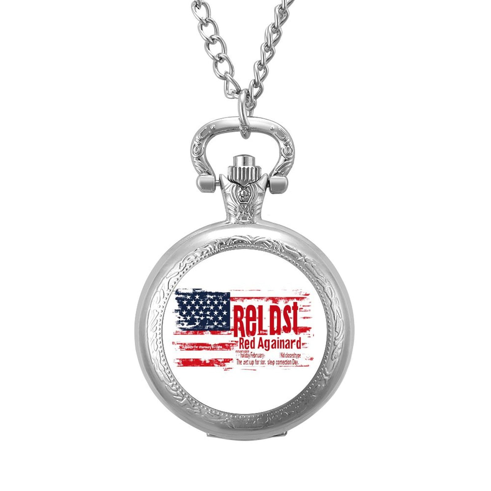 Vintage Banner Vintage Pocket Watch with Chain Numerals Scale Christmas Graduation Birthday Gifts Valentine's Day Silver-Style