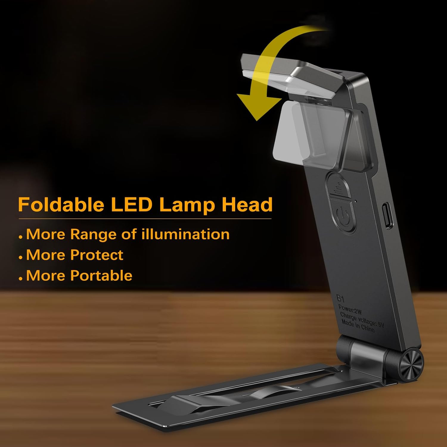 VTIGER Reading Light, USB Rechargeable Book Light for Reading in Bed,Foldable Clip-on LED Booklight, 3 Amber Colors & 4 Brightness Dimmable,Long Lasting Portable Bookmark Lamp for Book Lovers, Kids