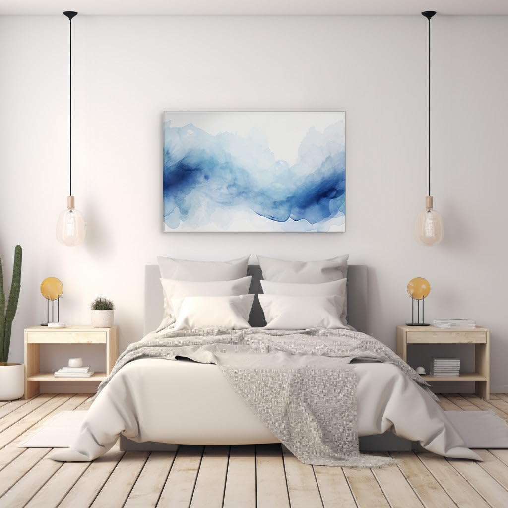 Canvas for Living room. Riding the Tides of Color: Capturing Movement in a Watercolor Wave, 27 x 18 inch Canvas Wall Art - Contemporary Masterpieces - Modern Home Decor - 69x46 cm (27x18 inch)