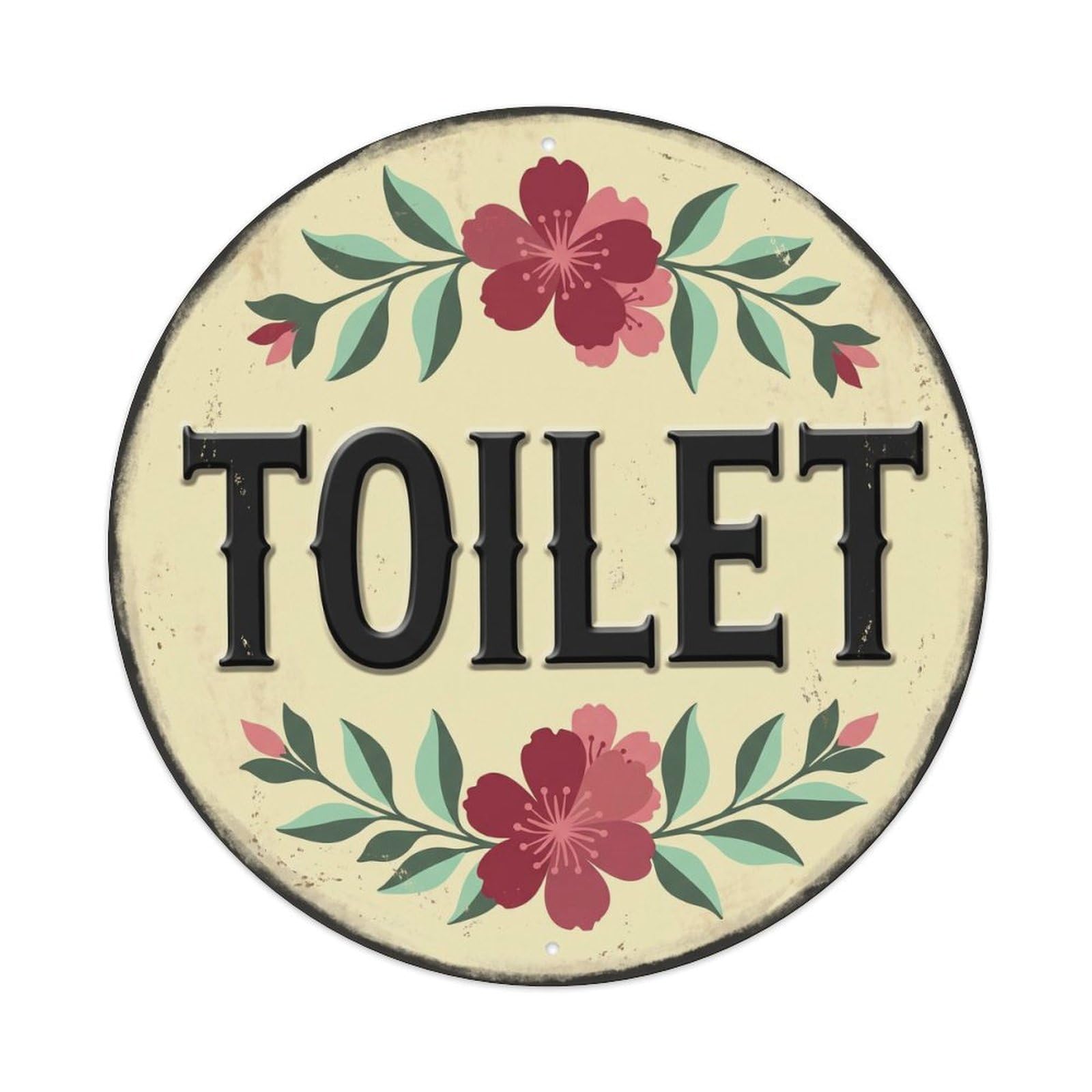 Okahys 8X8inch(20X20cm) Toilet(Wc) Signage Plum Vintage Metal Tin Sign