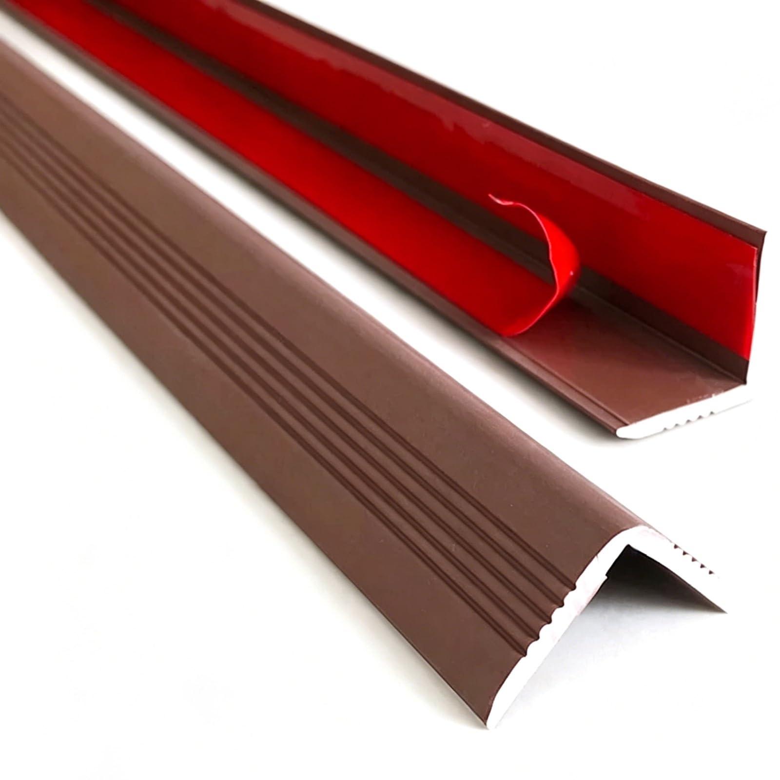 L Shape Wall Corner Protector, PVC, Self Adhesive Backing, Corner Guards, 0.1in W, Self Adhesive, for Table Wall Bed Stair(Brown,1.2m/3.9ft)