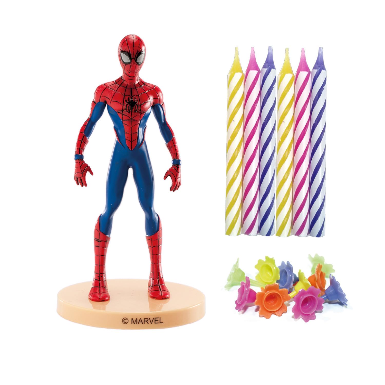 dekora | Birthday Cake Decoration | PVC Spiderman Kit with 10 Cake Candles | Attractive Design