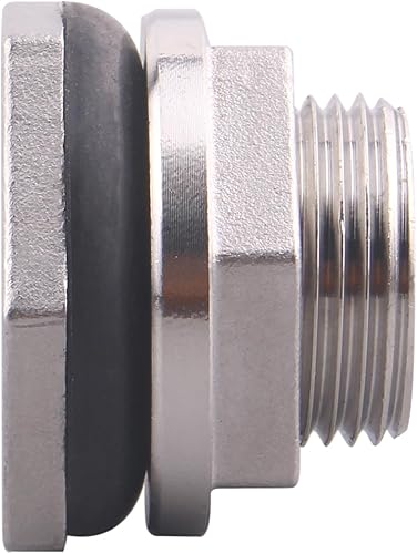 Miniatura 20 de DERNORD Conector de tanque de agua hembra de 1 pulgada, accesorios de mamparo de acero inoxidable, paquete de 5