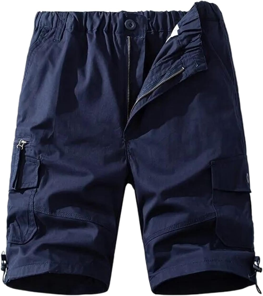 Men Cotton Casual Shorts Summer Knee Length Pants Mens Multiple Pockets Sports Loose Cargo Shorts