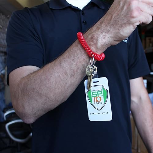 Miniatura 10 de Specailist ID - Soporte para insignia de bobina de muñeca, elástico en espiral de alta calidad, llaveros y llavero, Variado