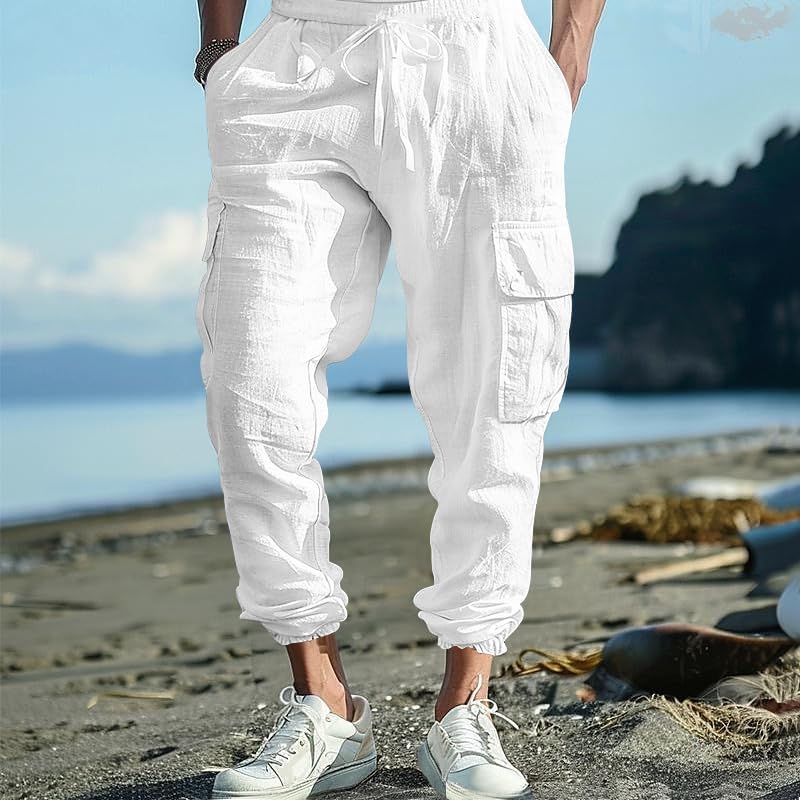 Men's Cargo Sweatpants Drawstring Joggers Relaxed Fit Trousers Stretch Lightweight Comfy Casual Pants with Pockets2