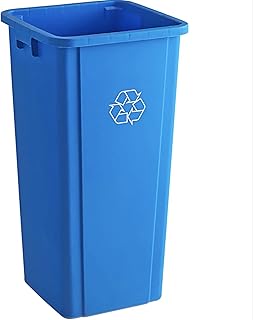 23 Gallon Blue Square Trash can Restaurant Trash can Commercial Trash can Tall Plastic Trash can Industrial Trash can Square Trash cans for Kitchen Janitorial Trash can