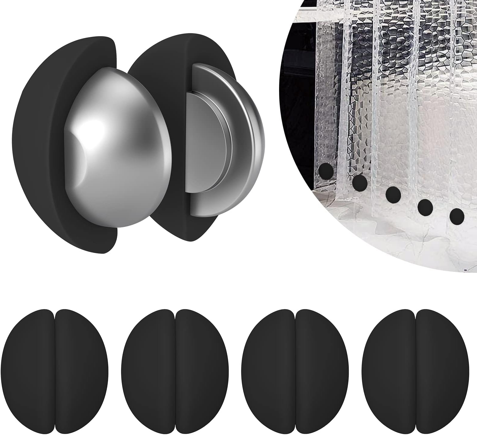 8 Pairs Shower Curtain Closure with Back Tack, Keep