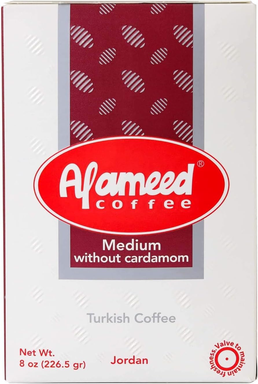 Gourmet Turkish Ground Coffee without Cardamom - Medium Roast, 8oz