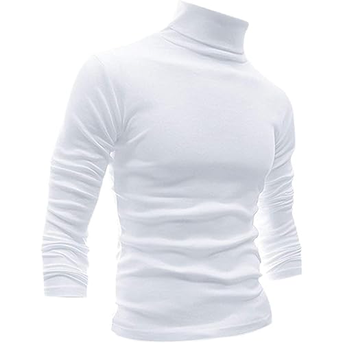 Men's Slim Fit Lightweight Long Sleeve Knitted Pullover Top Turtleneck Sweater T-Shirt