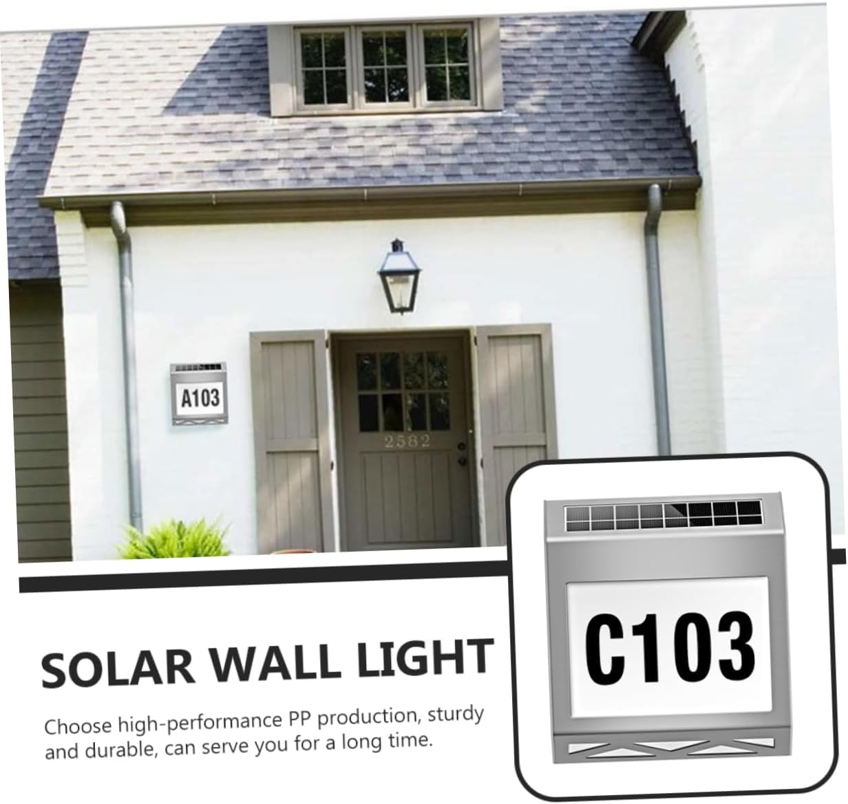 DOITOOL 1set Solar House Number Lamp Solar Doorplate Light Led Outdoor Lighting for House Address Visibility at Night