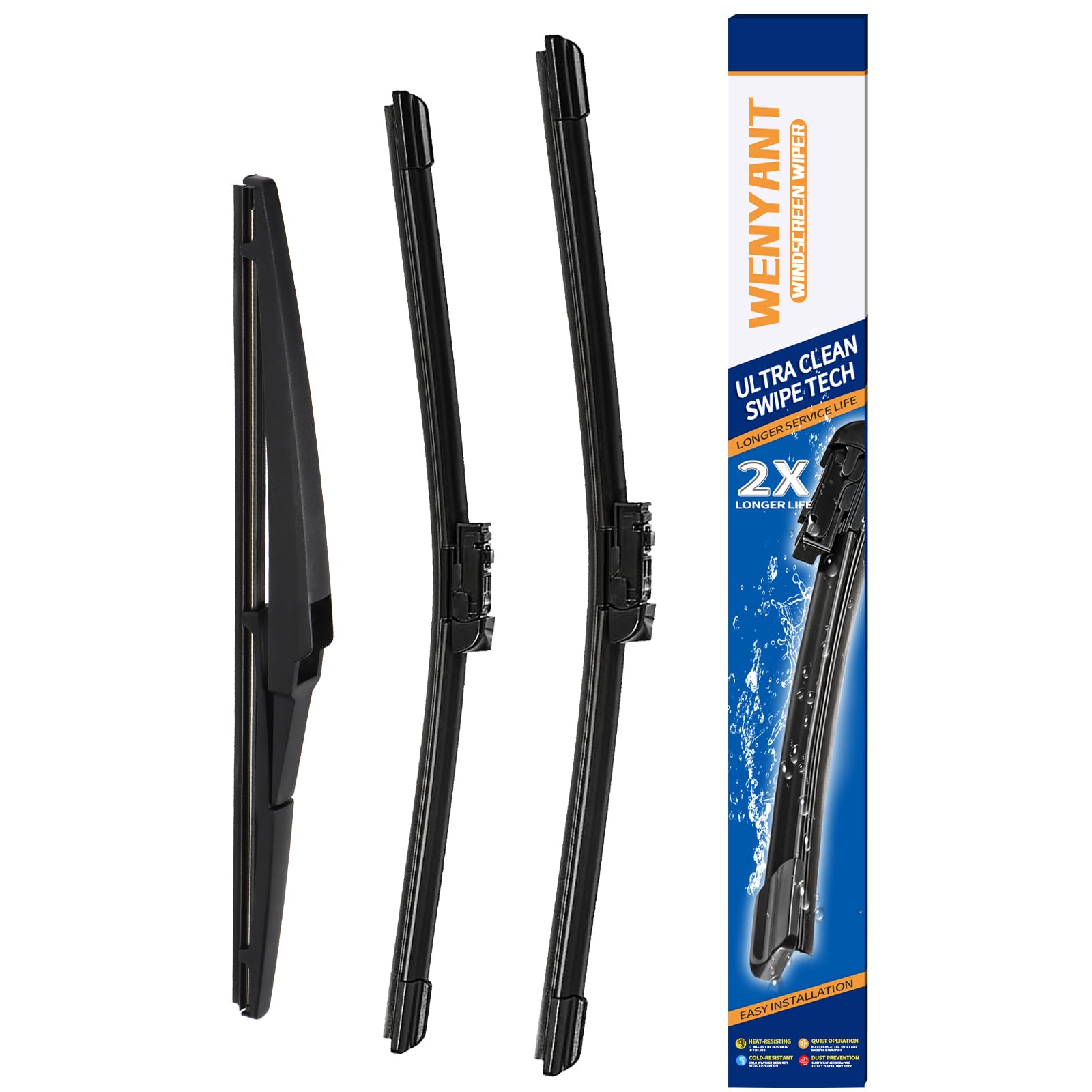 Wenyant Windshield Wiper Blades for My Car Original Equipment Automotive Replacement Compatible with Subaru Crosstrek Impreza 2018~2021 Front and Rear Wiper Blades Set - 26"/16"/12"(Set of 3) — view 25