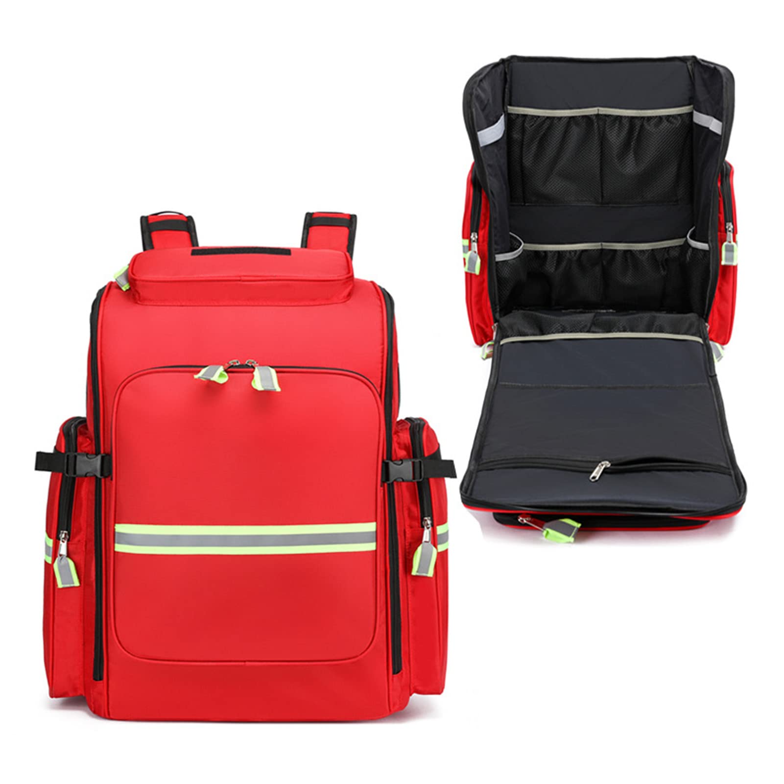 Tasche für Ersthelfer leer | Reflektierende Tasche mit Reißverschlusstaschen und -fächern, Schultergurt | Wasserdichter Outdoor-Camping-Langlebiger Erste-Hilfe-Rucksack mit großer Kapazität