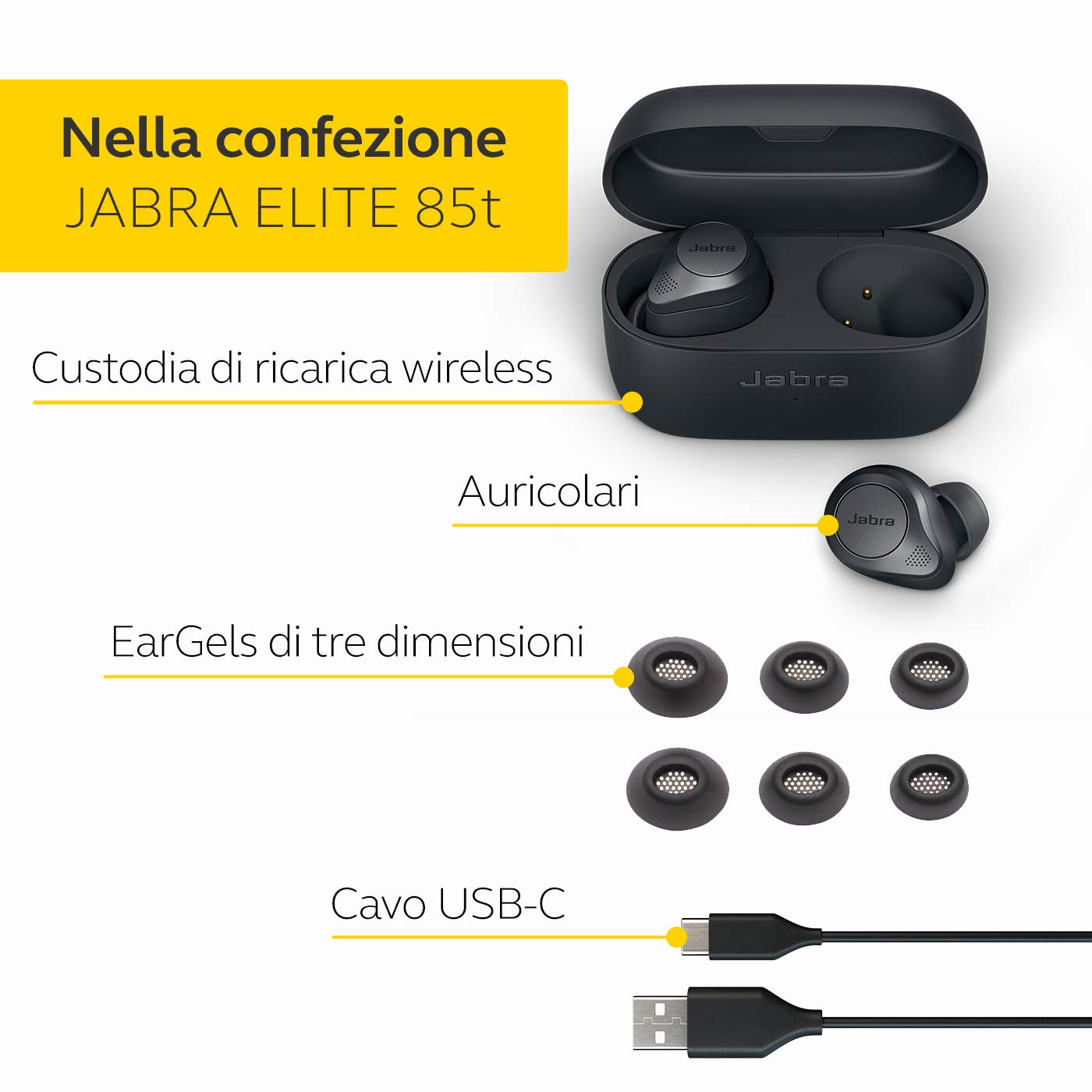 Earphones Elite 85t ANC Wireless Grey - Dettaglio
