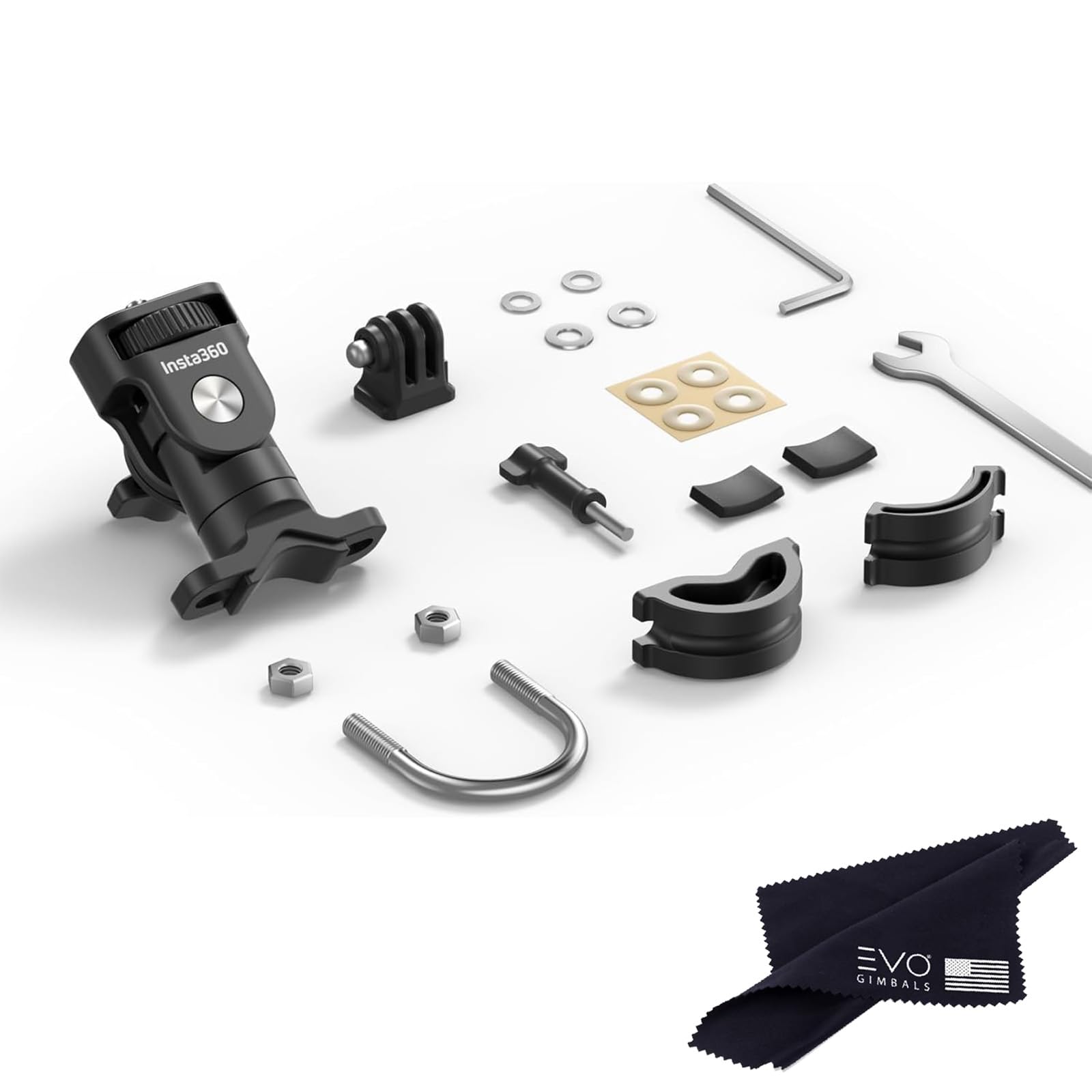 Insta360 Motorrad-U-Bügel-Halterungs-Set, komplette Version, komplettes Montageset X6/X5/X4/X3/X2/X 360 Kameras, kompatibel mit ACE/ACE PRO 2/GO 3/3S/2, DJI OSMO 360/Action 4/3/2 und GoPro 13/12/11