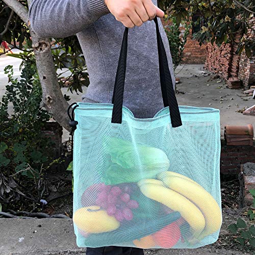 Image of 4Pieces Cute Mesh Pool Tote Bags,Mesh Beach Bags With Drawsting For Swim,Travel,Party, Color, 16.5Wx15Lx4.3H