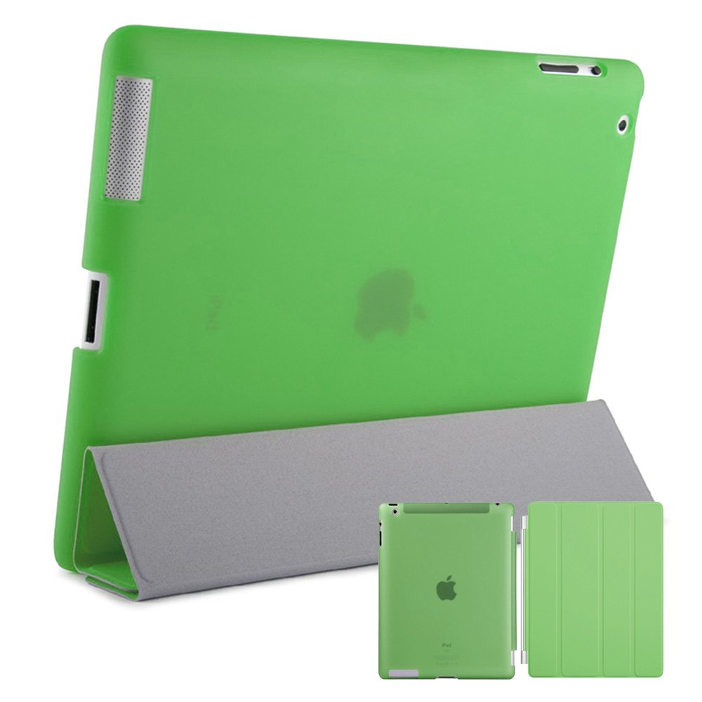 doupi Smart Cover & Case for iPad 2 3 4 with Smart On/Off Function Protective Shell Leatherette Protector Stand, Green